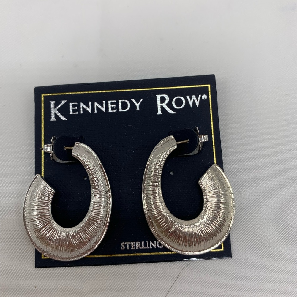 Earrings Kennedy Row Silver Hook Sterling Silver Post New